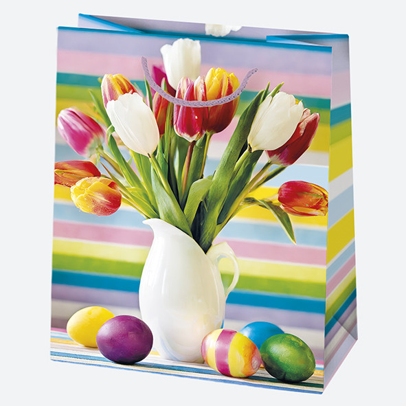 Ostern Vase Papier-Geschenktasche, Geschenkbeutel 19x23x10,5 cm