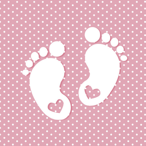 Baby Little Feet Pink Babyparty Servietten 20 Stk 33x33 cm