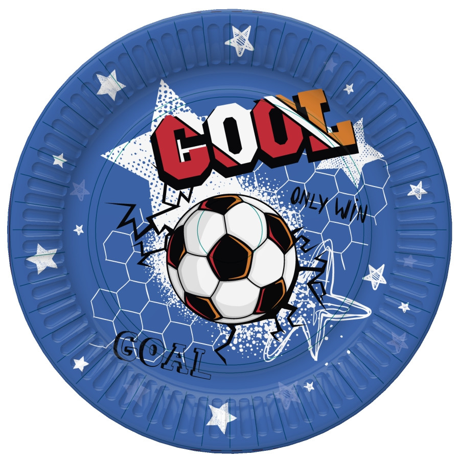 Fußball Cool Pappteller, 8er-Set, 22,7 cm