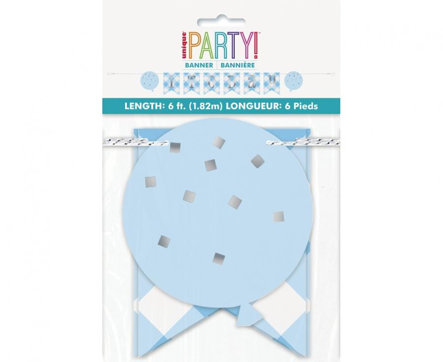 Erster Geburtstag 1st Birthday Blue Papier-Banner 182 cm