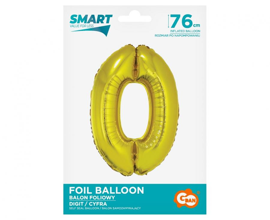 Nummer Gold Goldene Nummer 0 Folienballon 76 cm
