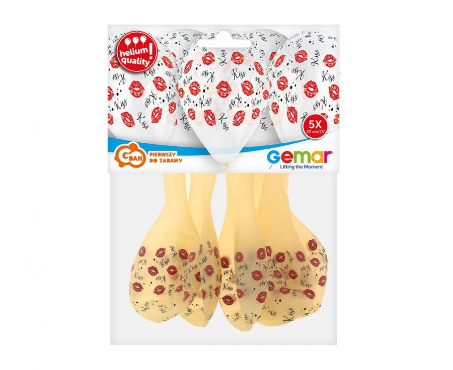 Liebe Kiss, Ballon, 5 Stk. 13 Zoll (33cm)