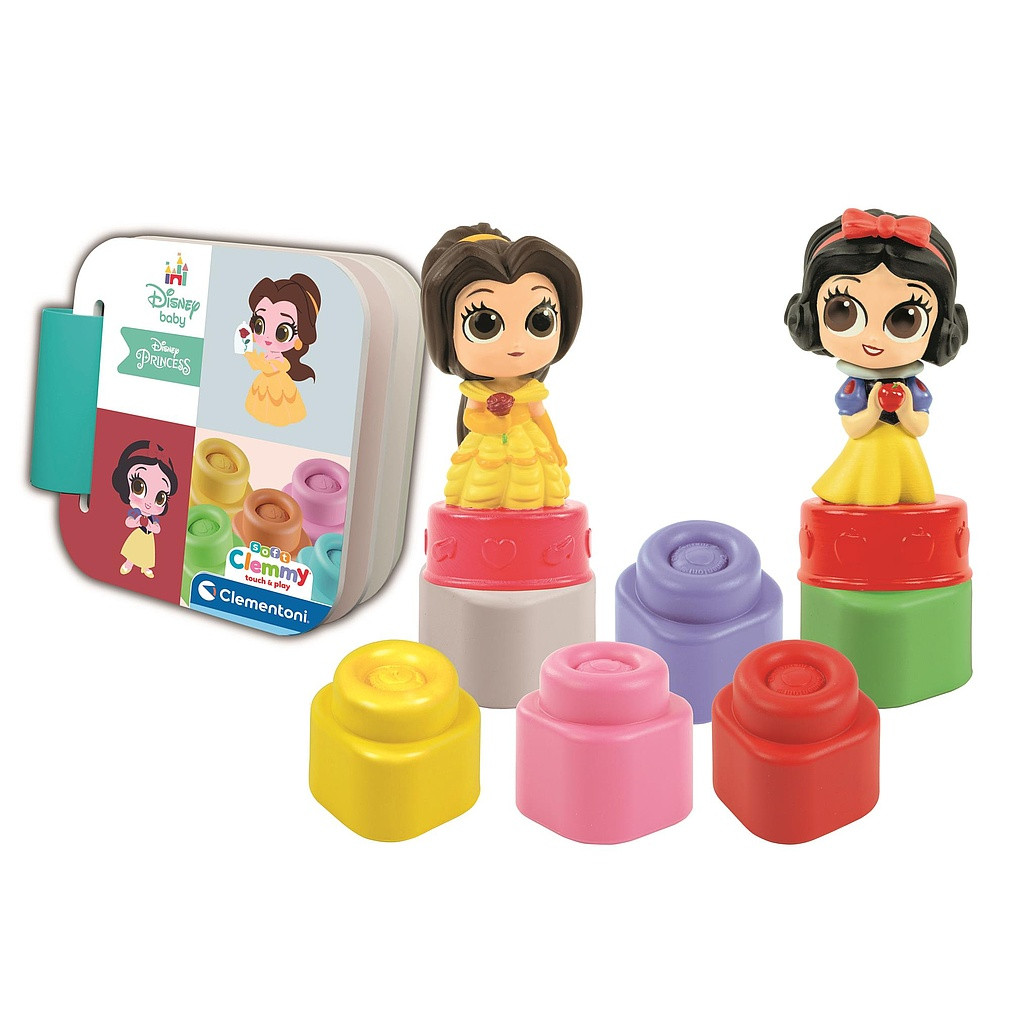 Disney Prinzessin Clemmy Snow White and Belle Bausteinset mit Buch Clementoni