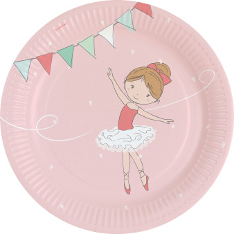 Balett Little Dancer Ballerina Pappteller 8er-Set, 23 cm