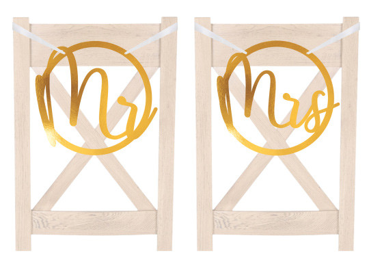 Hochzeit Mr und Mrs Schild für Stühle