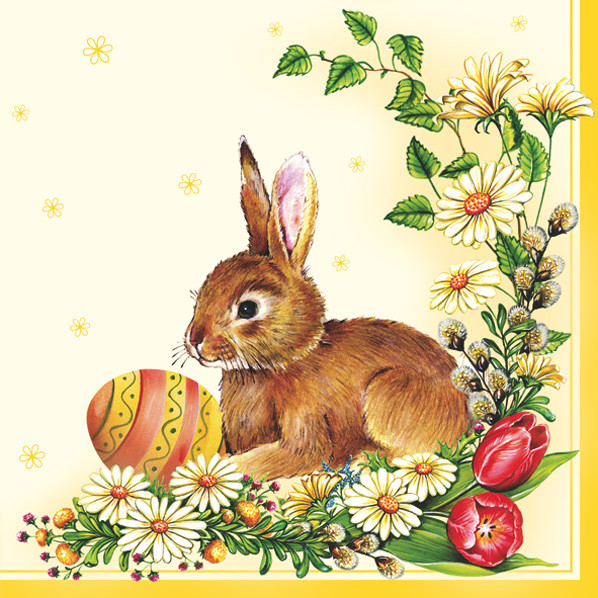 Ostern Egg & Hare Serviette 20 Stk 33x33 cm
