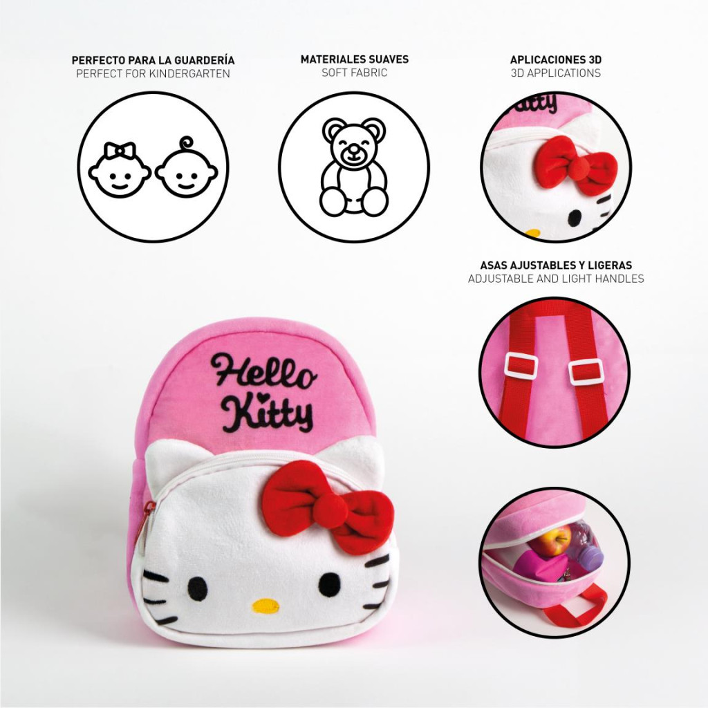 Hello Kitty Charm plüsch Rucksack, Tasche 22 cm