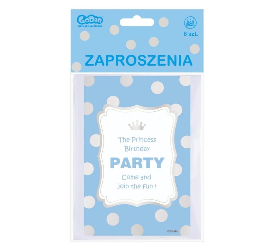 Farbe Silver Dots Blaue Einladung 6 Stk