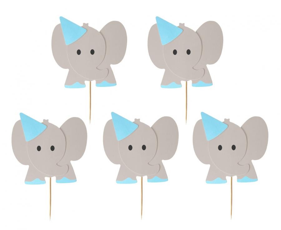 Tiere Blue Elefant Deko Stäbchen 10 Stk