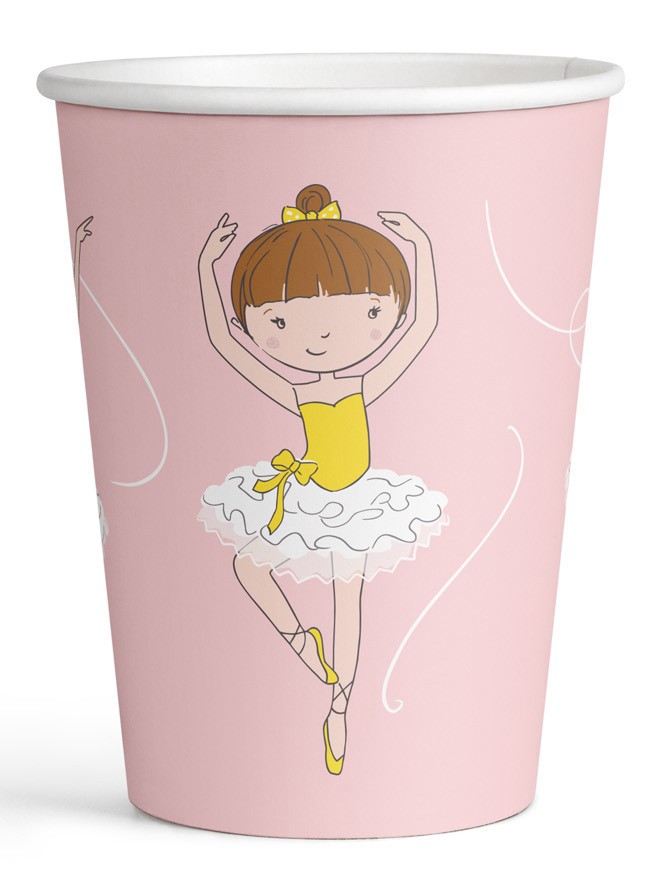 Balett Little Dancer Ballerina Papierbecher 8 Stk 250 ml