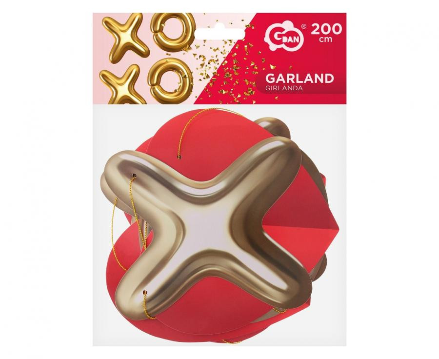 Liebe XOXO Red XOXO Papiergirlande 200 cm