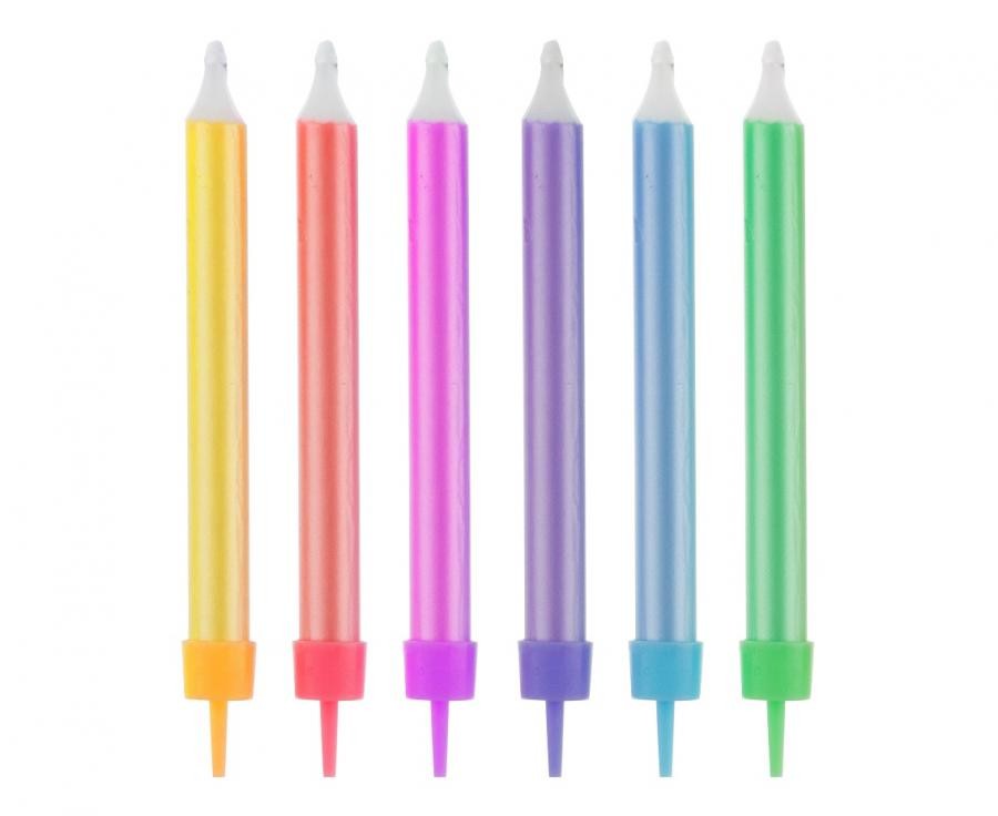 Farbe Jumbo Colourful Kuchendekoration Kerzen, 12er Set