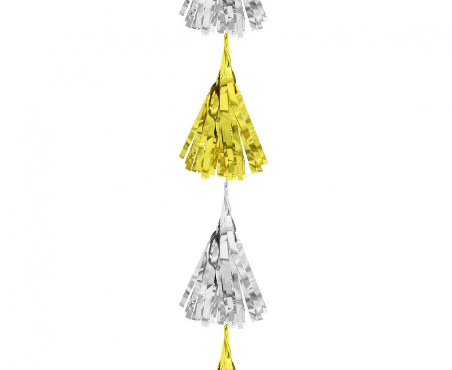 Party B&C Gold-Silver, Gold-Silber Banddekoration 180 cm