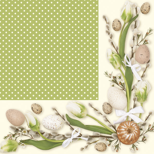 Ostern Green Frame Serviette 20 Stk 33x33 cm