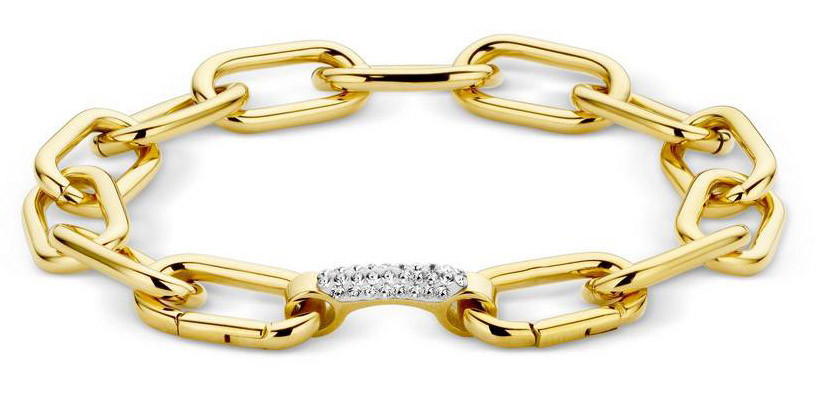 Victoria Goldfarbenes Armband mit weißen Steinen