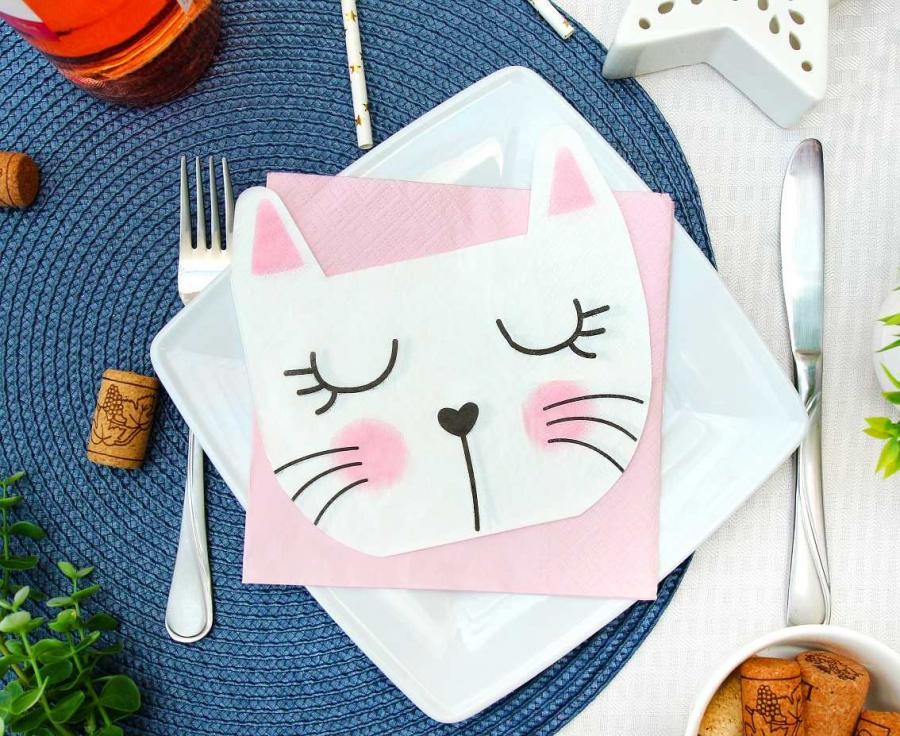 Katze Sleepy Servietten 12er-Pack 33x33 cm