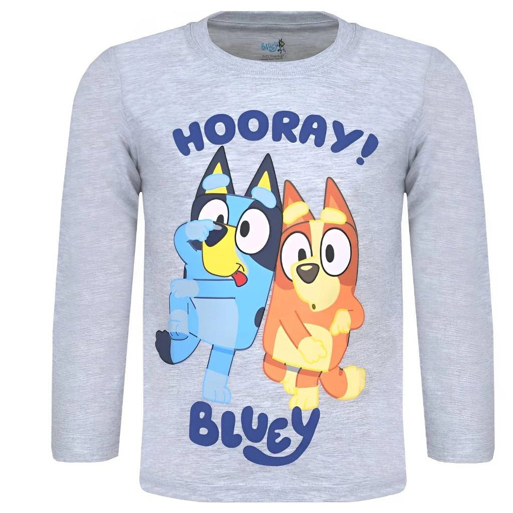 Bluey Hooray! Grey Kinder Langarm-Shirt, Oberteil 6 Jahre / 116 cm