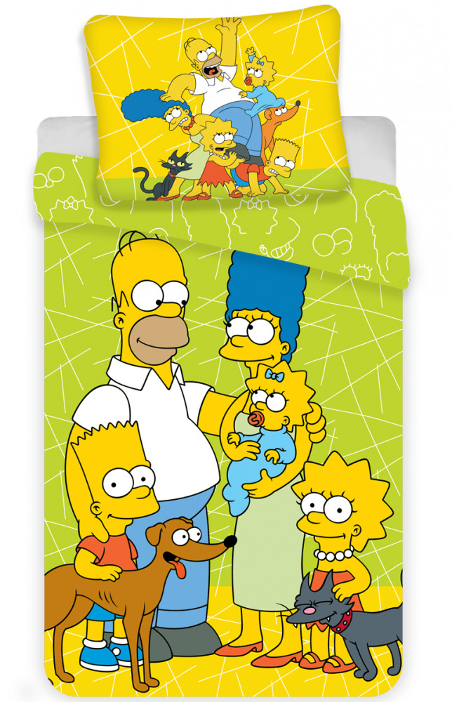 Die Simpsons Bettbezug 140×200cm, 70×90 cm