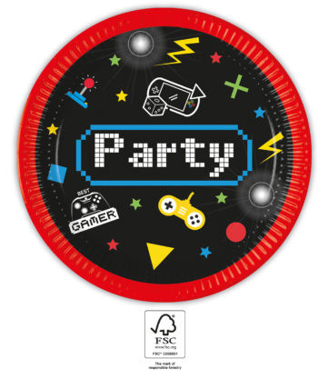 Gamer Gaming Party Pappteller 8 Stk. 23 cm FSC