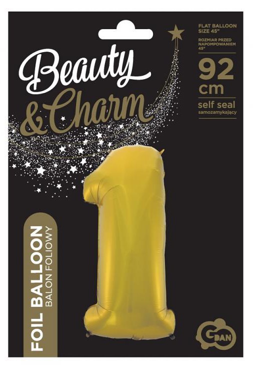 Nummer Gold Mat Goldene Nummer 1 Folienballon 92 cm Nummer Gold Mat Goldene Nummer 1 Folienballon 92 cm