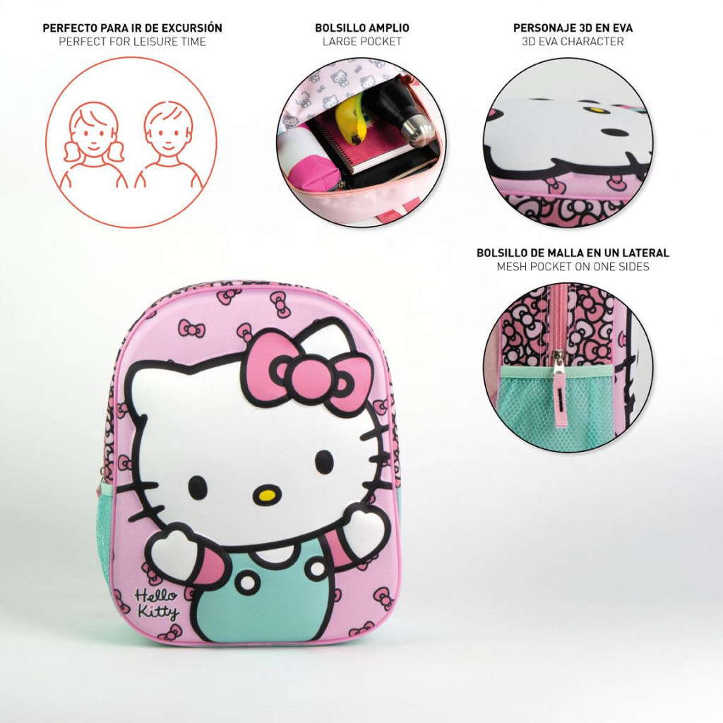 Hello Kitty Mini Bow 3D Rucksack, Tasche 31 cm