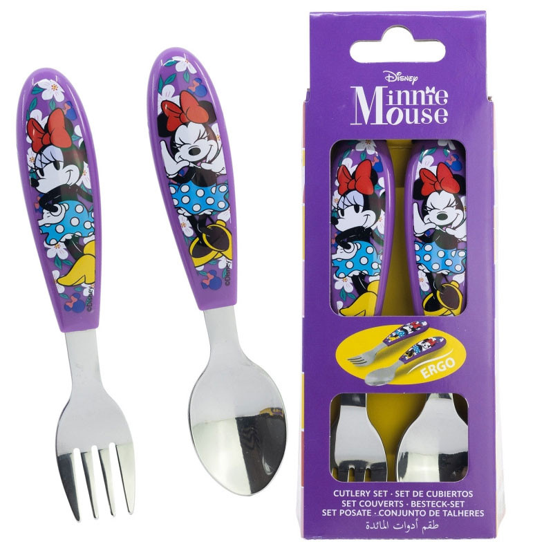 Disney Minnie  Sunshine ergonomisches Besteckset aus Metall - 2-teilig