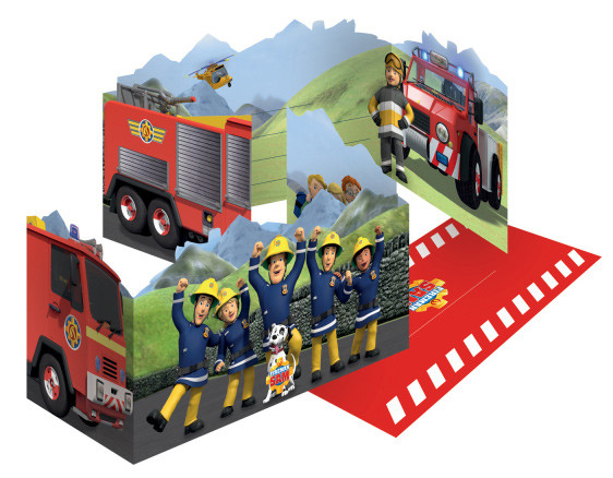 Feuerwehrmann Sam Teamwork Party-Einladung 8 Stk