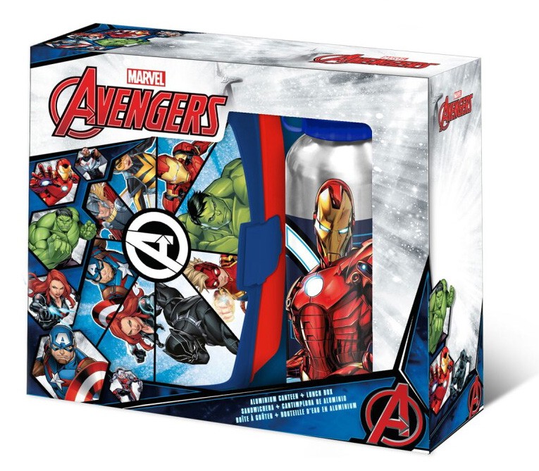 Avengers Team Spirit Sandwichbox + Aluminiumflaschenset