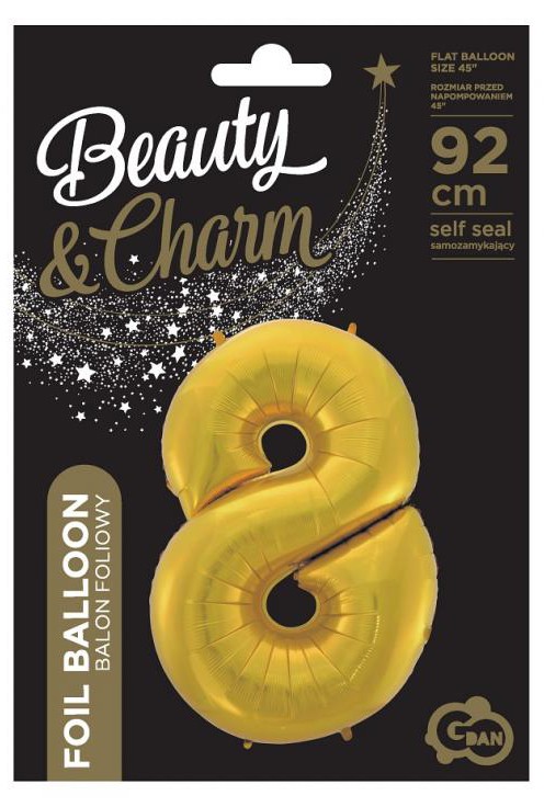 Nummer Gold Mat Goldene Nummer 8 Folienballon 92 cm
