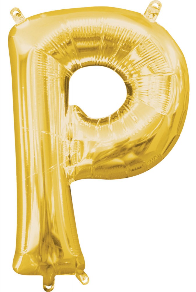 Buchstabe Gold, Mini P Buchstabe Folienballon 33 cm