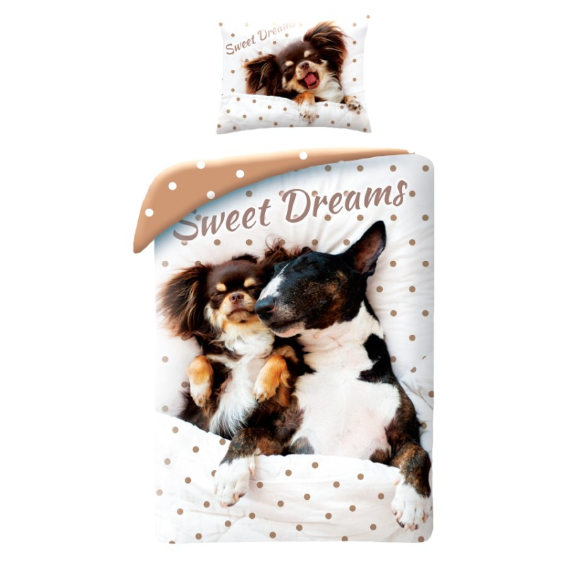Tiere Sweet Dreams Hunde Bettwäsche Set 140×200cm, 70×90 cm