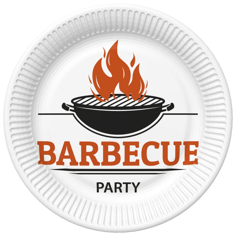 BBQ Party Barbecue Pappteller 8er-Pack, 22,7 cm