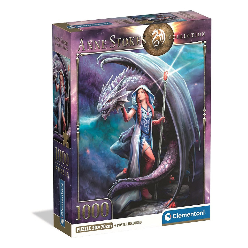 Fantasy Dragon Mage Anne Stokes 1000-teiliges Compact-Puzzle Clementoni