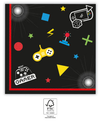 Gamer Gaming Party Serviette 20 Stk 33x33 cm FSC