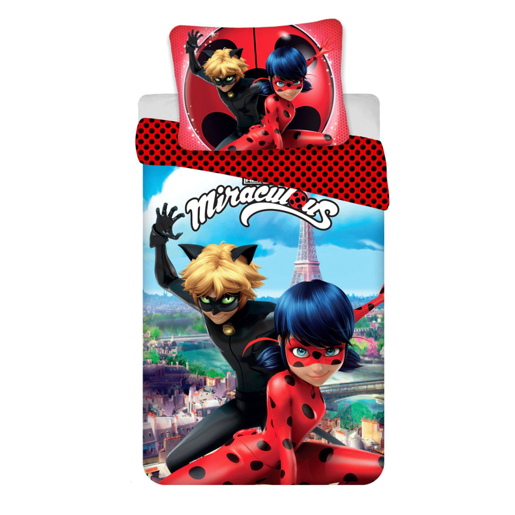 Miraculous Geschichten von Ladybug und Cat Noir Paris Bettwäsche 140×200cm, 70×90 cm