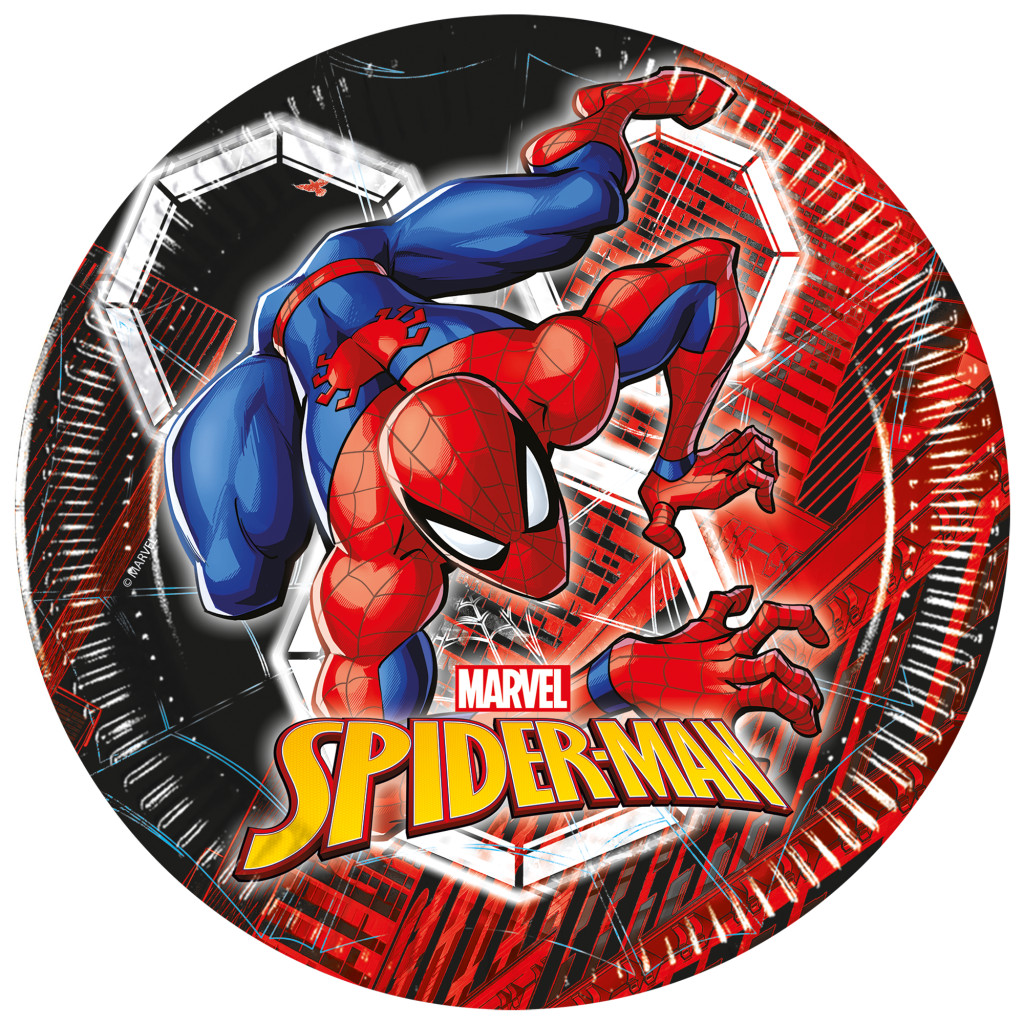 Spiderman World of Webs Papierteller 8 Stk 20 cm FSC