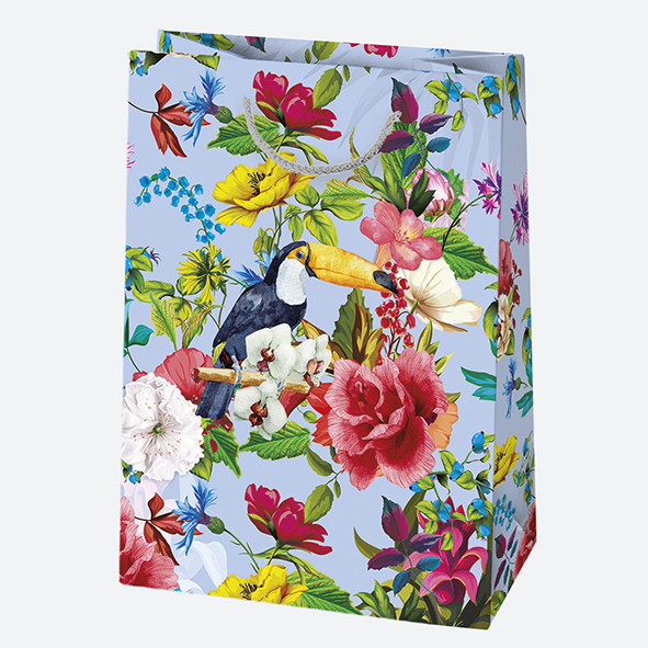 Farbe Birds Blumen Papier Geschenktasche 23x32x11 cm