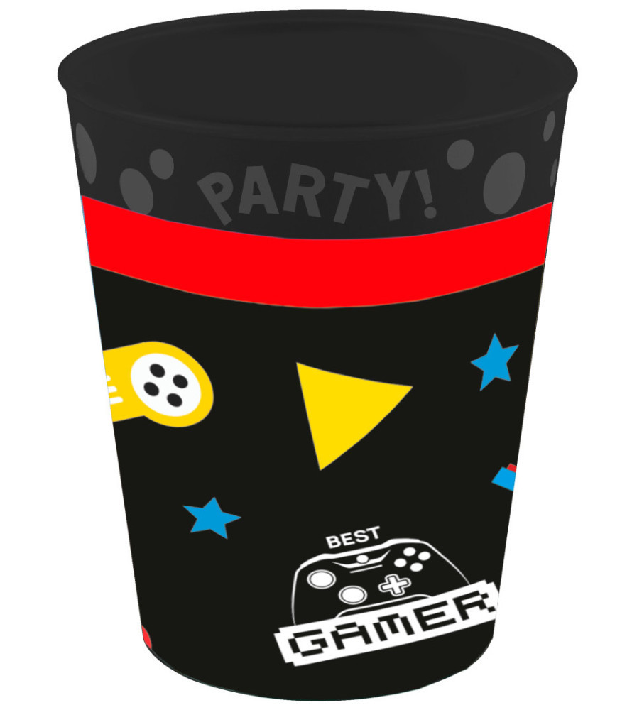 Gaming Party Mikro-Premium-Kunststoffbecher-Set 4 Stück 250 ml