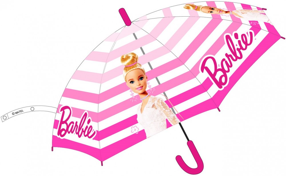 Barbie Kinder halbautomatischer transparenter Regenschirm Ø74 cm