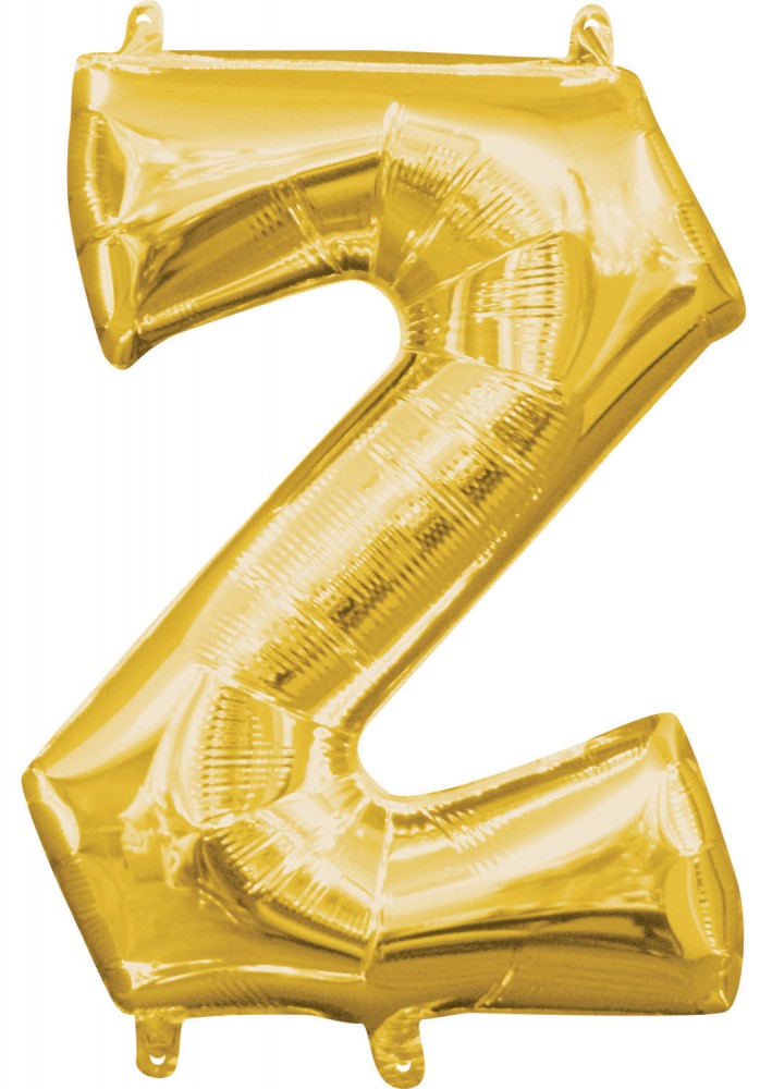Buchstabe Gold, Gold mini Z Buchstaben Folienballon 33 cm