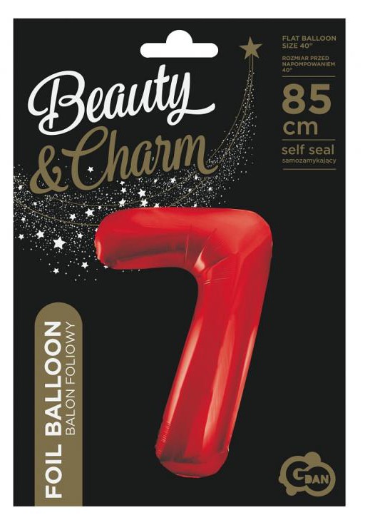 Nummer Red Rote Ziffer 7 Folienballon 85 cm