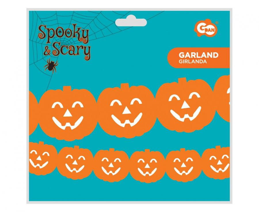 Halloween Halloween Kürbis-Papiergirlande 300 cm