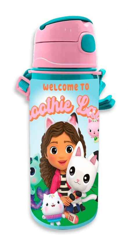 Gabby's Dollhouse Smoothie Land Aluminiumflasche mit Haken 600 ml