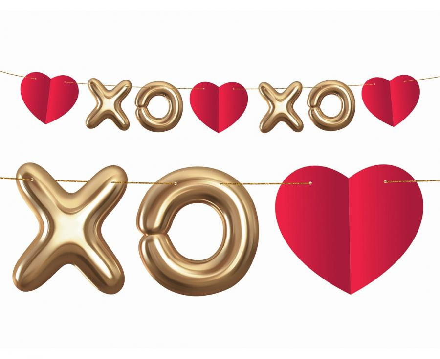 Liebe XOXO Red XOXO Papiergirlande 200 cm