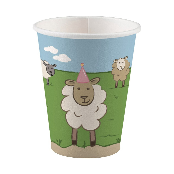 Bauernhof Party Pappbecher 8 Stk 250 ml