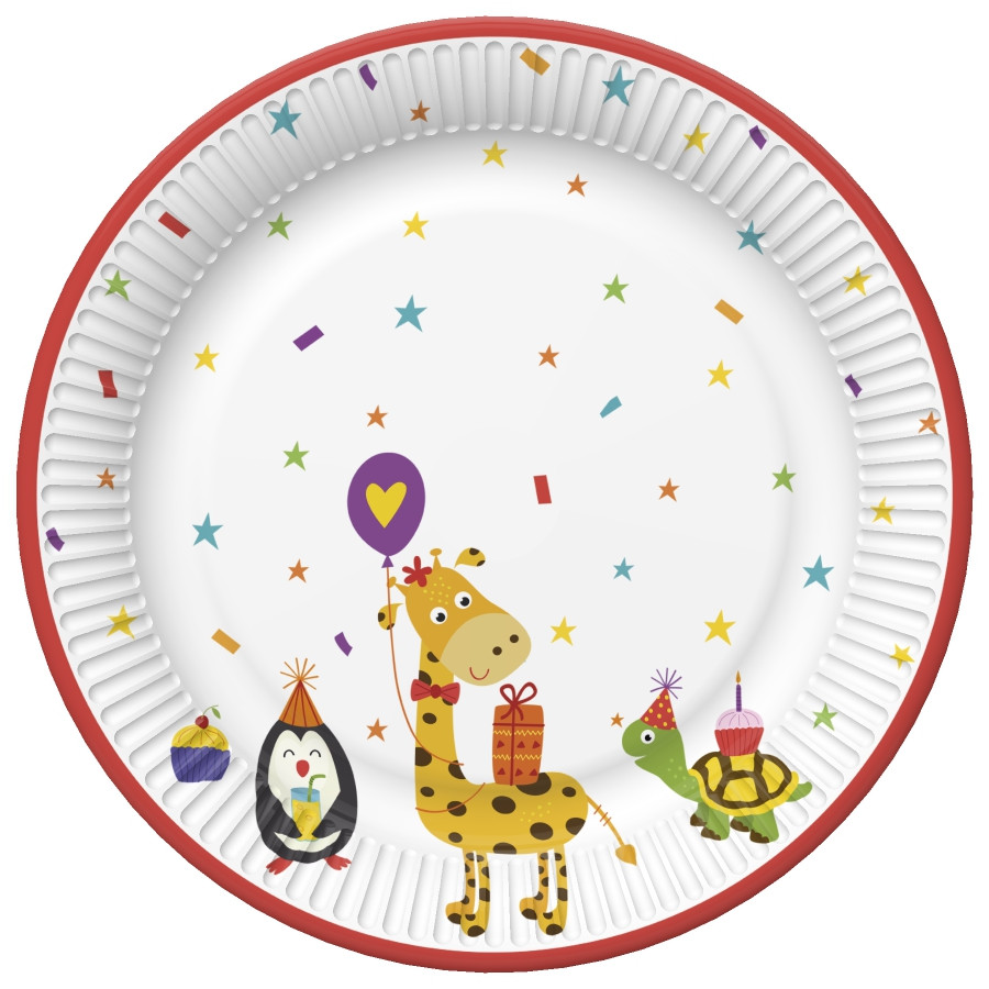 Tiere Cute Party Pappteller 8 Stck 22,7 cm