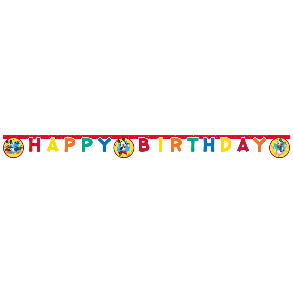 Disney Mickey  Jump Into Fun Happy Birthday Schild FSC 2 m