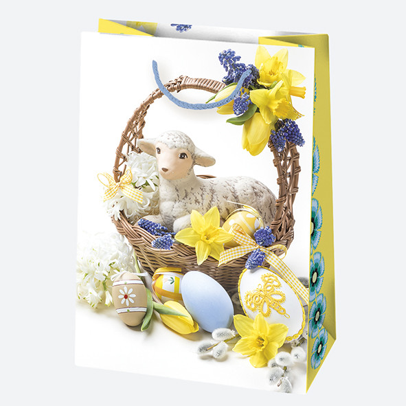 Ostern Flowers Papiergeschenktasche 23x32x11 cm