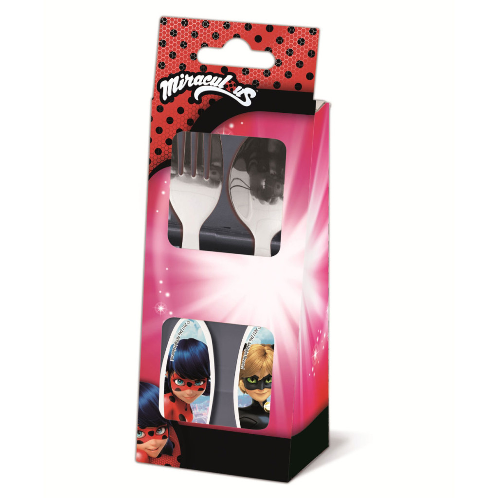 Miraculous Geschichten von Ladybug und Cat Noir Heroes Metallbesteckset - 2-teilig