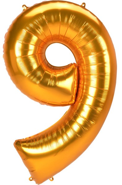 Nummer Gold, Gold Zahl 9 Folienballon 137 cm